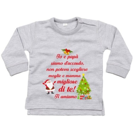 Felpa neonato papà non poteva scegliere mamma migliore di...