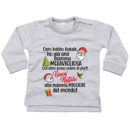 Felpa neonato personalizzabile con nome caro babbo natale...