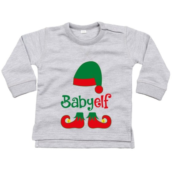 Felpa neonato personalizzabile con nome baby elf Natale