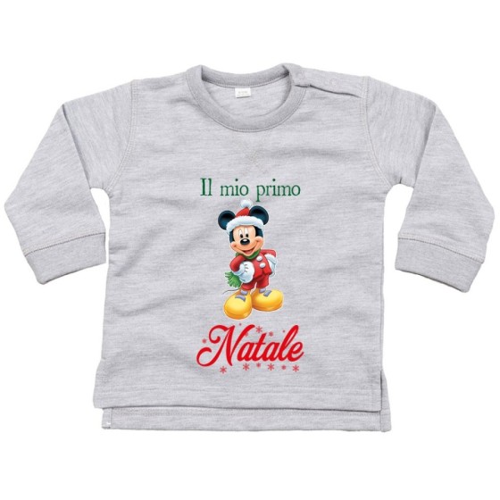 Felpa neonato personalizzabile con nome topolino il mio primo natale Natale