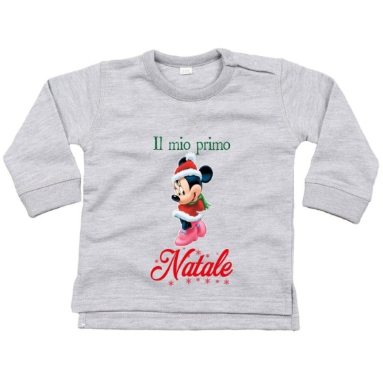 Felpa neonata personalizzabile con nome minnie il mio primo natale Natale