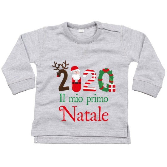 Felpa neonato personalizzabile con nome e anno il mio primo natale Natale