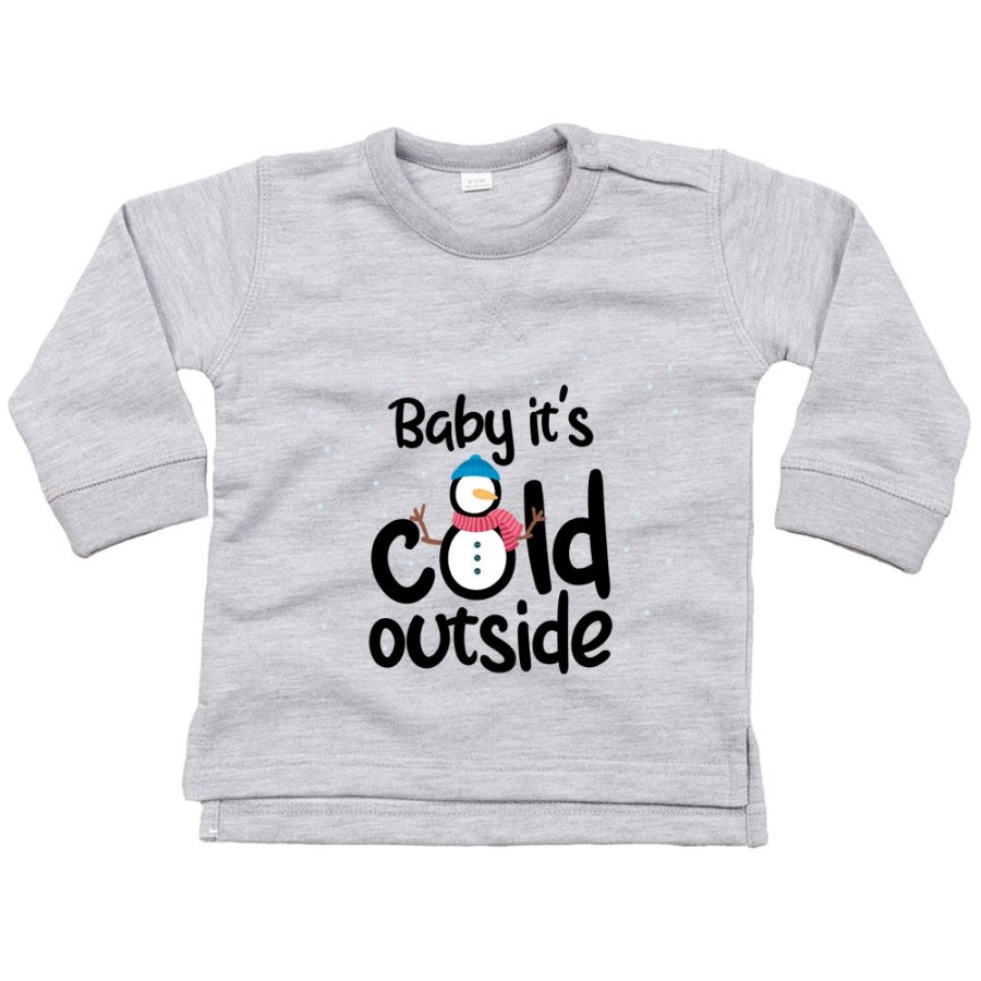 Felpa neonato personalizzabile con nome baby it's cold outside Natale