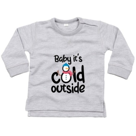 Felpa neonato personalizzabile con nome baby it's cold...