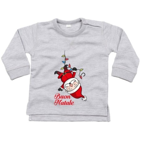 Felpa neonato personalizzabile con nome babbo natale con...