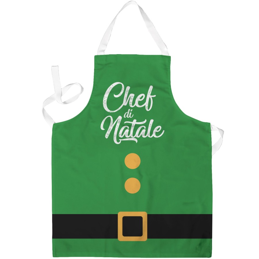 Grembiule personalizzabile con nome chef di natale elfo Natale