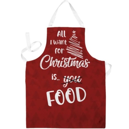 Grembiule all i want for christmas is food Natale
