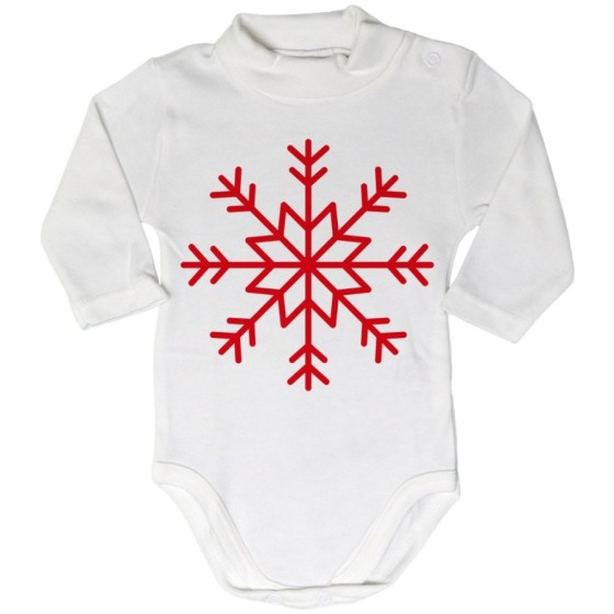Body lupetto neonato fiocco di neve Natale