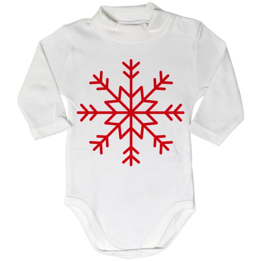 Body lupetto neonato fiocco di neve Natale