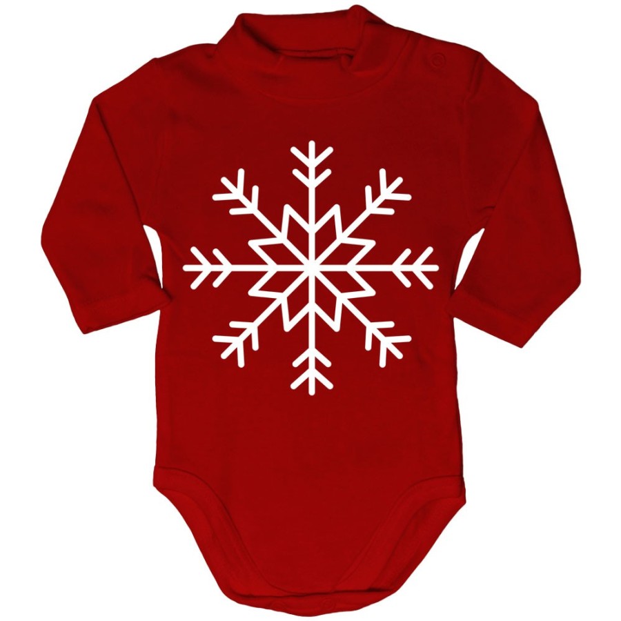 Body lupetto neonato fiocco di neve Natale