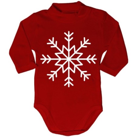 Body lupetto neonato fiocco di neve Natale