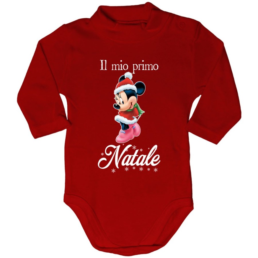 Body lupetto neonata personalizzabile con nome minnie il mio primo natale Natale
