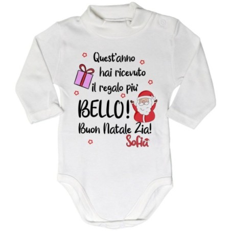 Body lupetto neonato personalizzato con nome zio quest'anno hai ricevuto il regalo più bello natale Natale