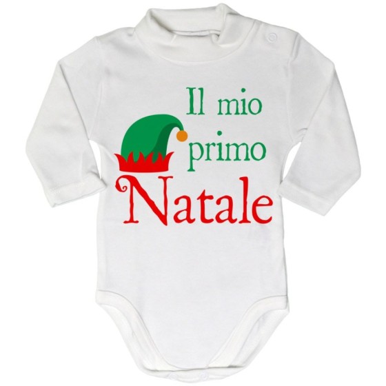 Body lupetto neonato il mio primo natale con cappello da elfo Natale
