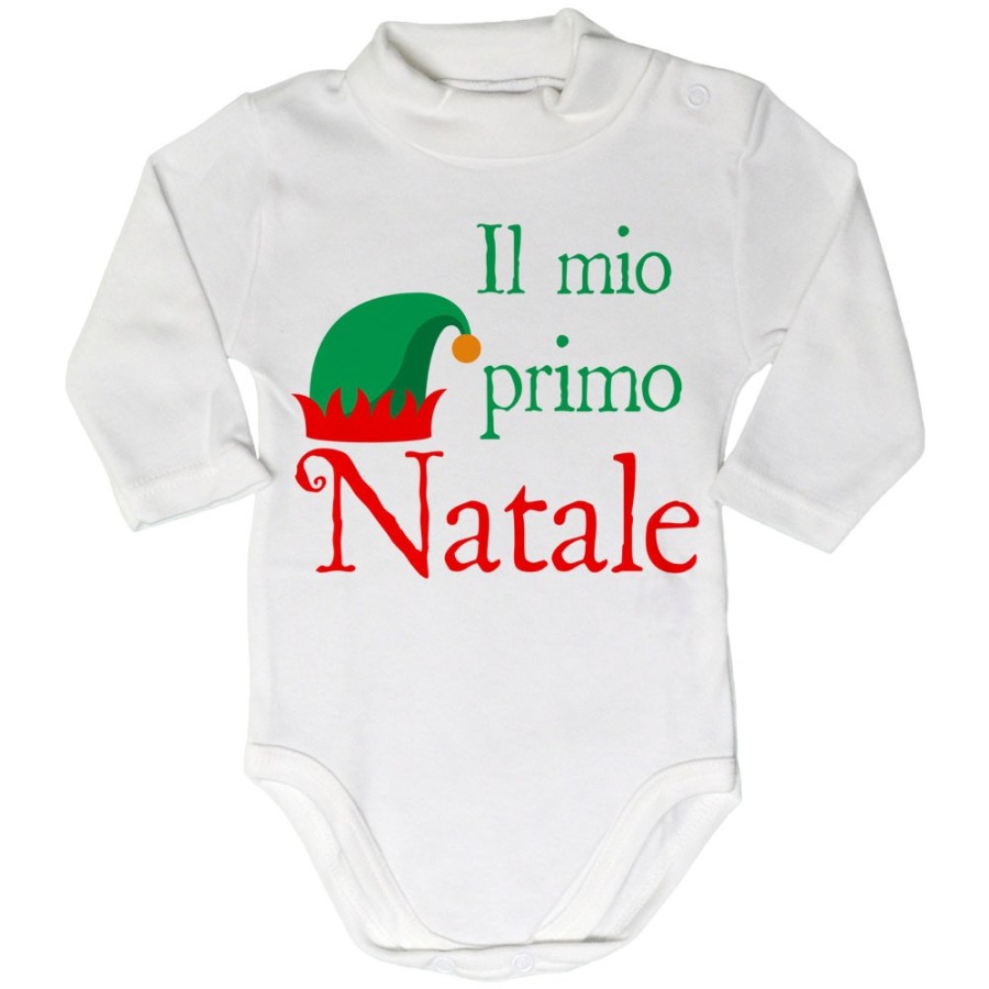 Body lupetto neonato il mio primo natale con cappello da elfo Natale