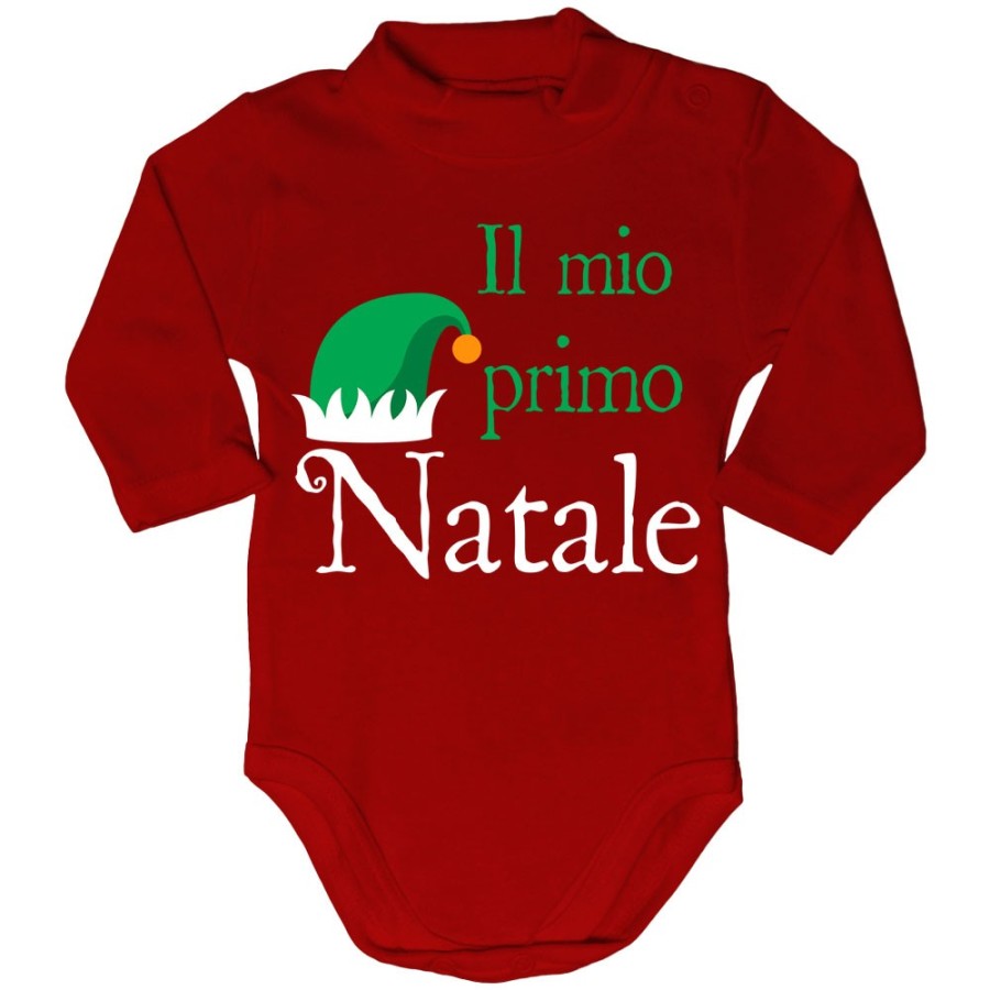Body lupetto neonato il mio primo natale con cappello da elfo Natale