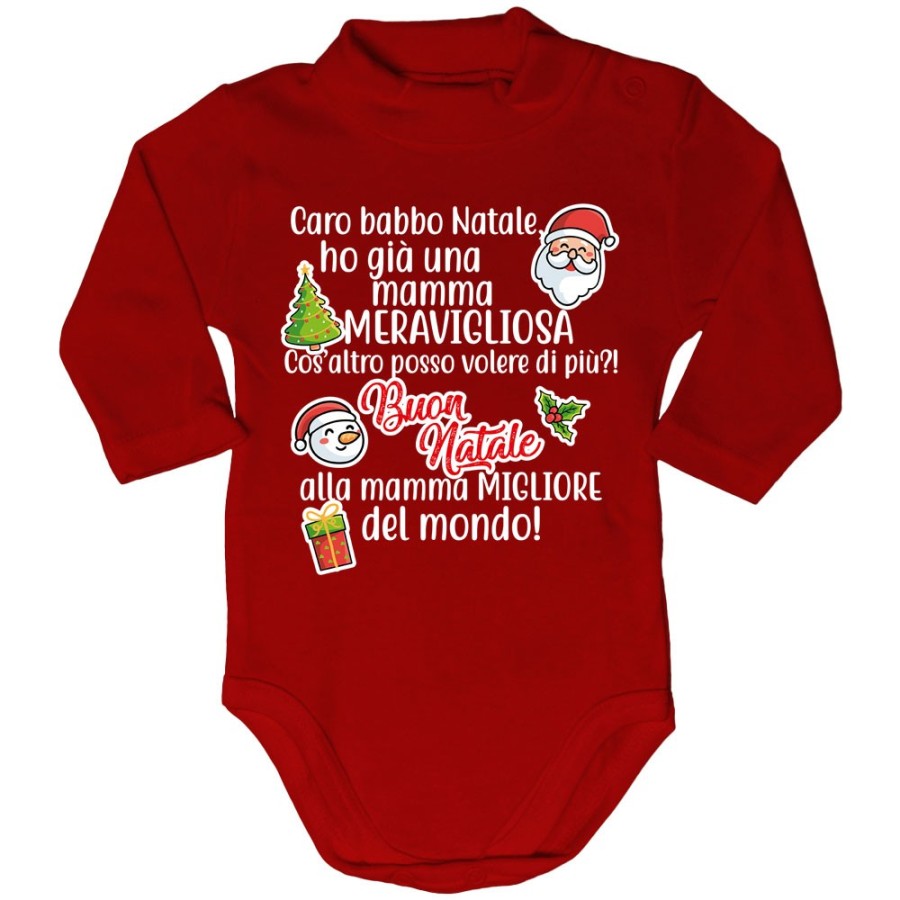 Body lupetto neonato personalizzabile con nome caro babbo natale ho una mamma meravigliosa Natale
