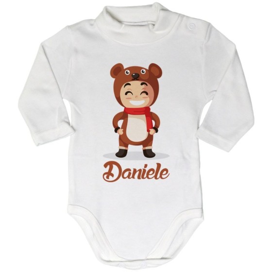 Body lupetto neonato personalizzato con nome baby orso Natale