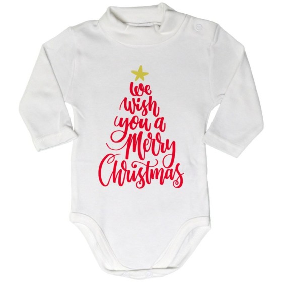 Body lupetto neonato we wish you a merry christmas Natale