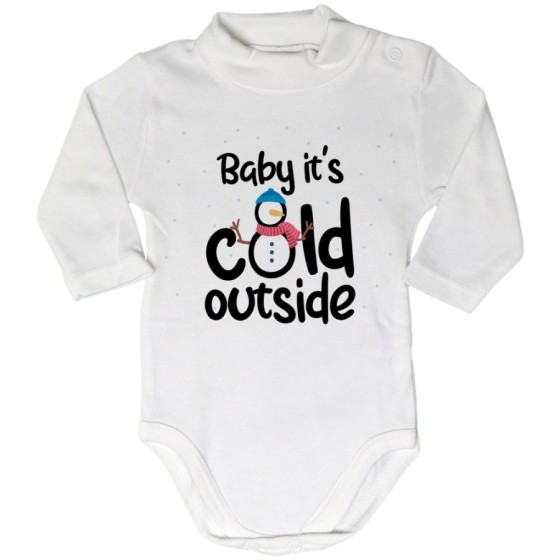 Body lupetto neonato personalizzabile con nome baby it's cold outside Natale