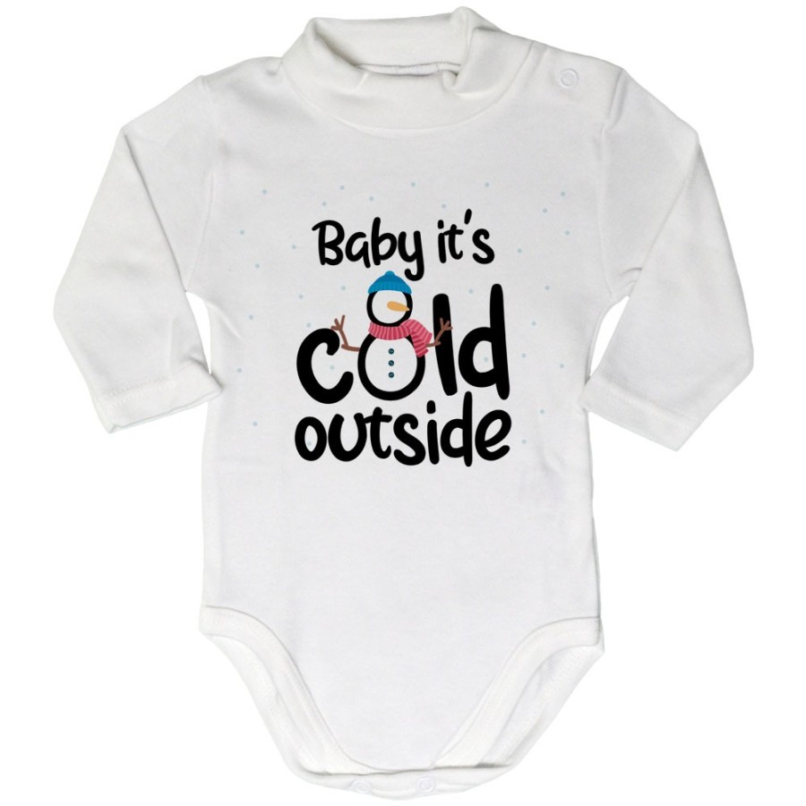 Body lupetto neonato personalizzabile con nome baby it's cold outside Natale