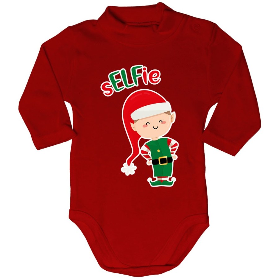 Body lupetto neonato personalizzabile con nome selfie Natale