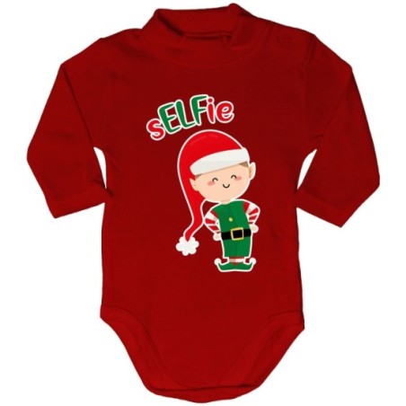 Body lupetto neonato personalizzabile con nome selfie Natale