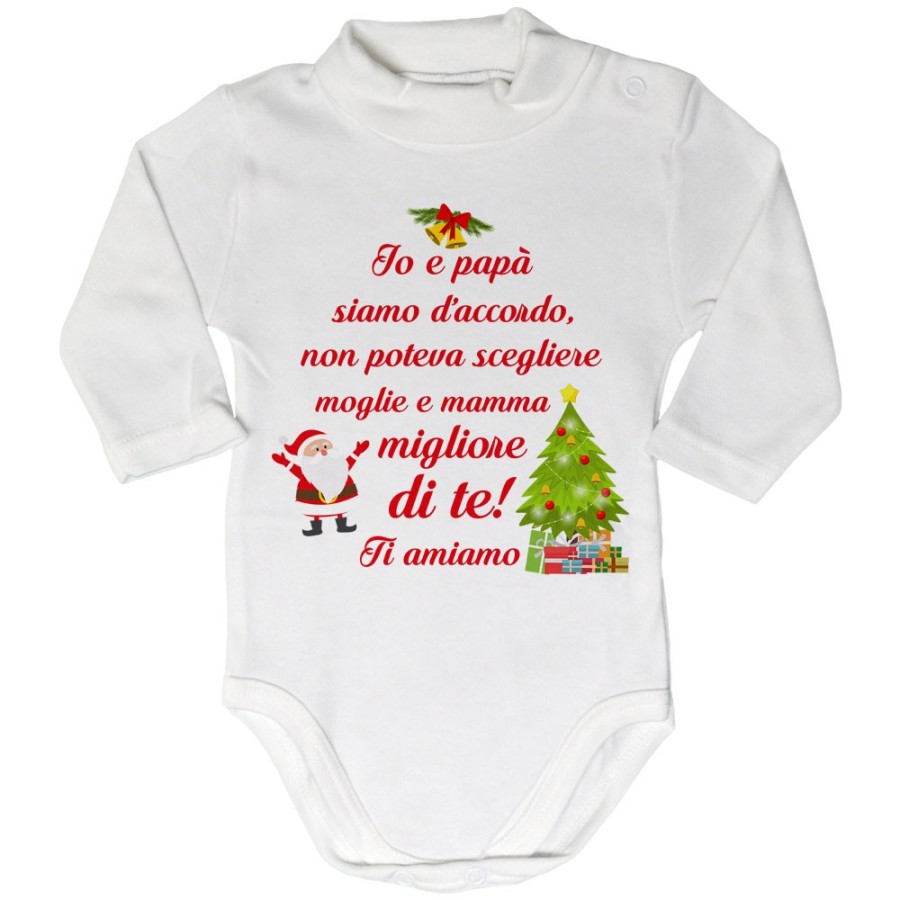 Body lupetto neonato papà non poteva scegliere mamma migliore di te natale Natale