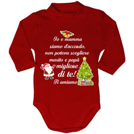 Body lupetto neonato papà non poteva scegliere mamma migliore di te natale Natale