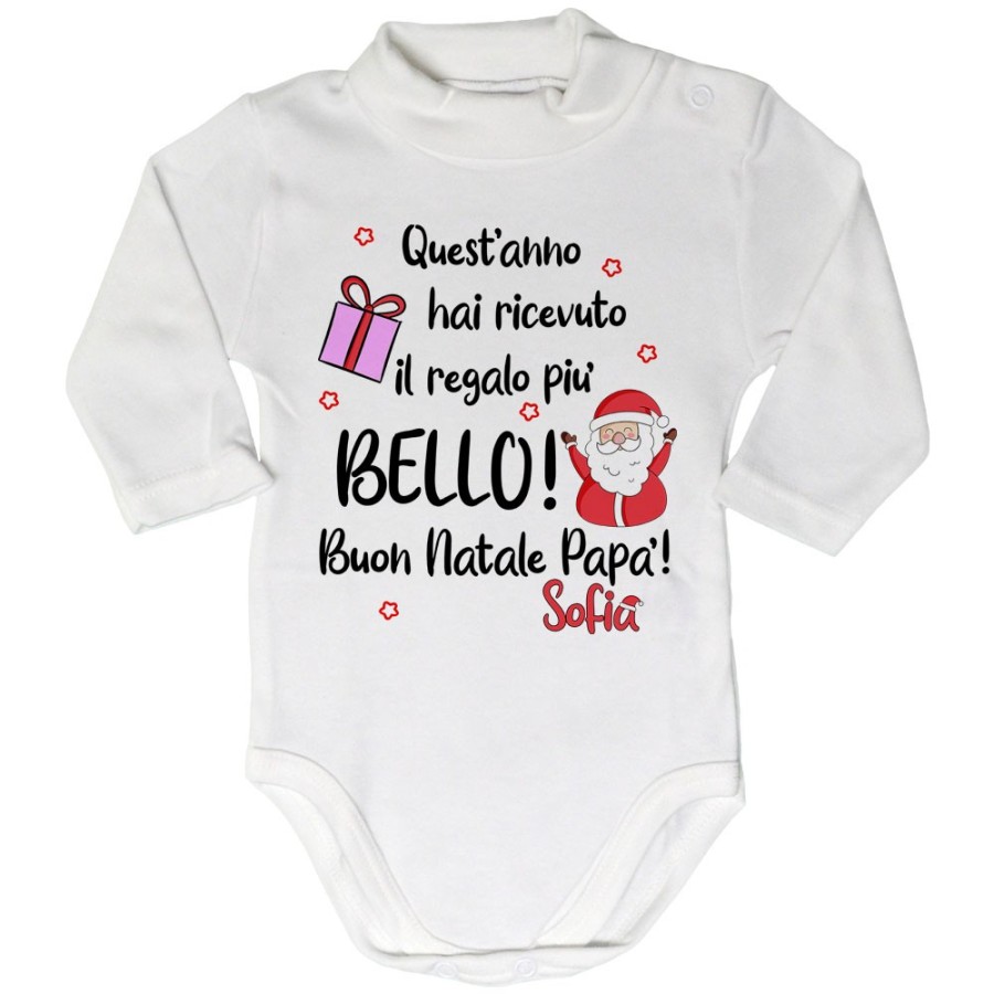 Body lupetto personalizzato con nome mamma quest'anno hai ricevuto il regalo più bello natale Natale
