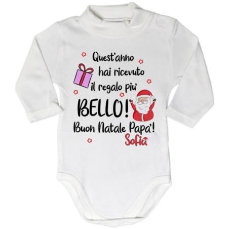 Body lupetto personalizzato con nome mamma quest'anno hai ricevuto il regalo più bello natale Natale