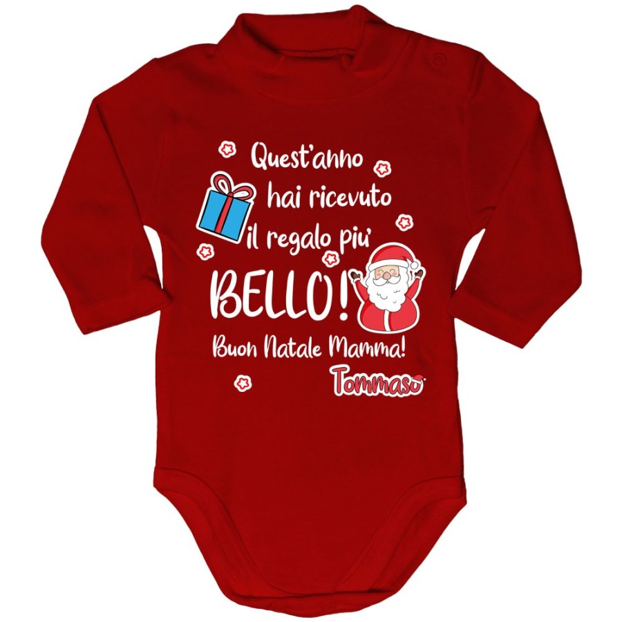 Body lupetto personalizzato con nome mamma quest'anno hai ricevuto il regalo più bello natale Natale