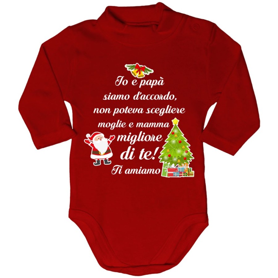 Body lupetto neonato mamma non poteva scegliere papà migliore di te natale Natale