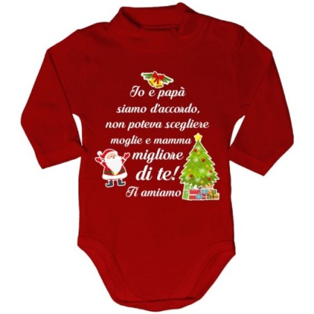 Body lupetto neonato mamma non poteva scegliere papà migliore di te natale Natale