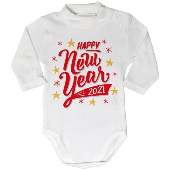 Body lupetto neonato personalizzato con anno happy new year Natale