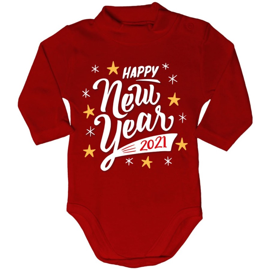 Body lupetto neonato personalizzato con anno happy new year Natale