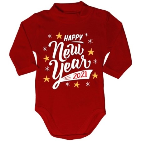 Body lupetto neonato personalizzato con anno happy new year Natale