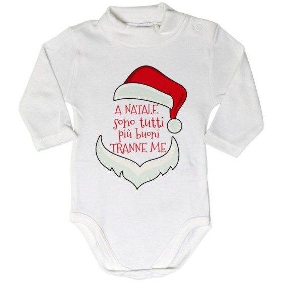 Body lupetto personalizzabile a natale sono tutti più buoni tranne me sono tutti più buoni tranne me Natale