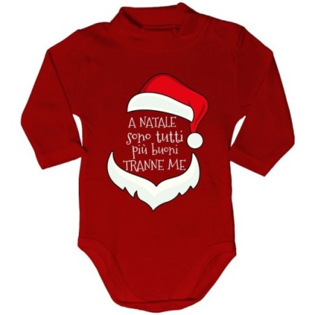 Body lupetto personalizzabile a natale sono tutti più buoni tranne me sono tutti più buoni tranne me Natale
