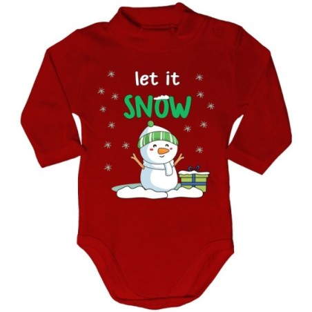 Body lupetto neonato let it snow Natale