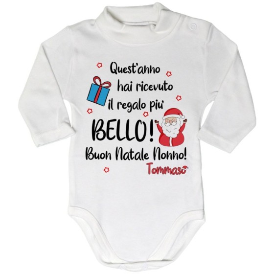 Body lupetto personalizzato con nome nonno quest'anno hai ricevuto il regalo più bello natale Natale