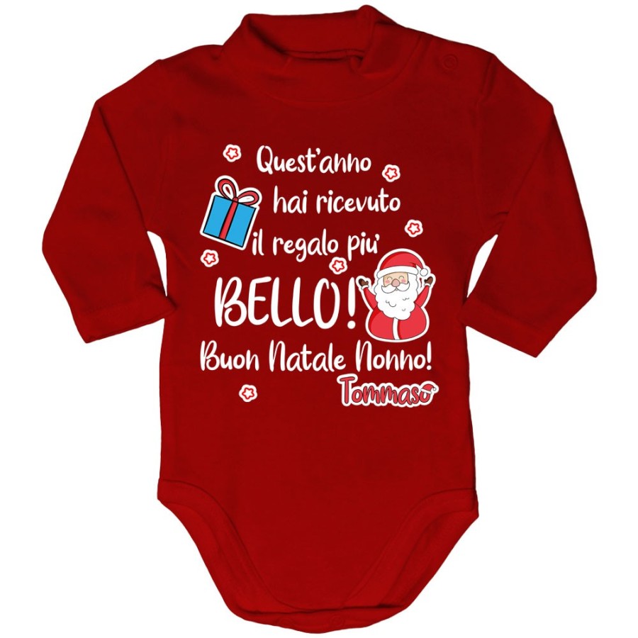Body lupetto personalizzato con nome nonno quest'anno hai ricevuto il regalo più bello natale Natale