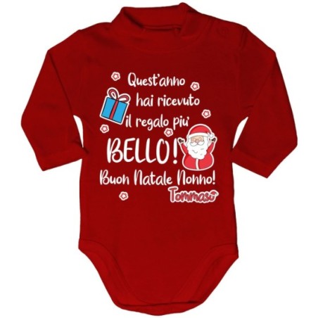 Body lupetto personalizzato con nome nonno quest'anno hai ricevuto il regalo più bello natale Natale