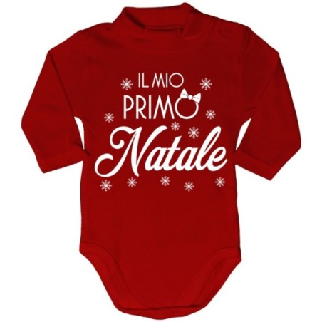 Body lupetto neonata personalizzabile con nome il mio primo natale con fiocco Natale