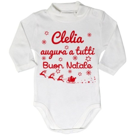 Body lupetto neonato personalizzato con nome augura a...