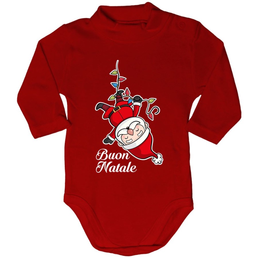Body lupetto neonato personalizzabile con nome babbo natale con luci natalizie Natale