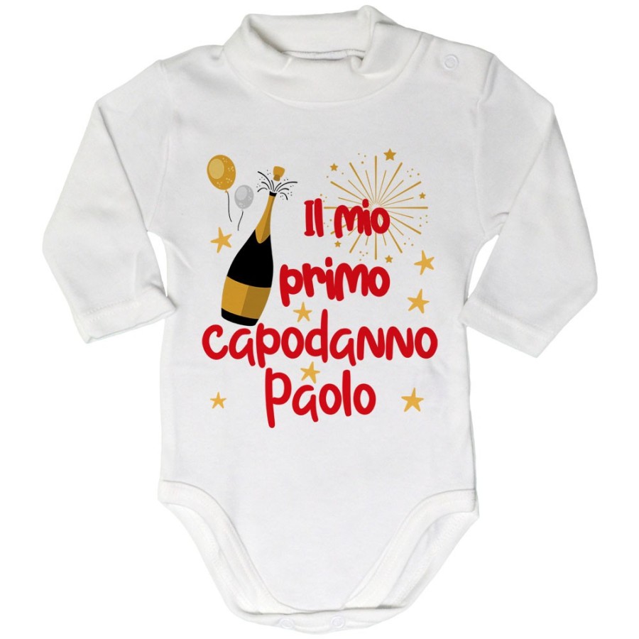 Body lupetto neonato personalizzato con nome il mio primo capodanno Natale