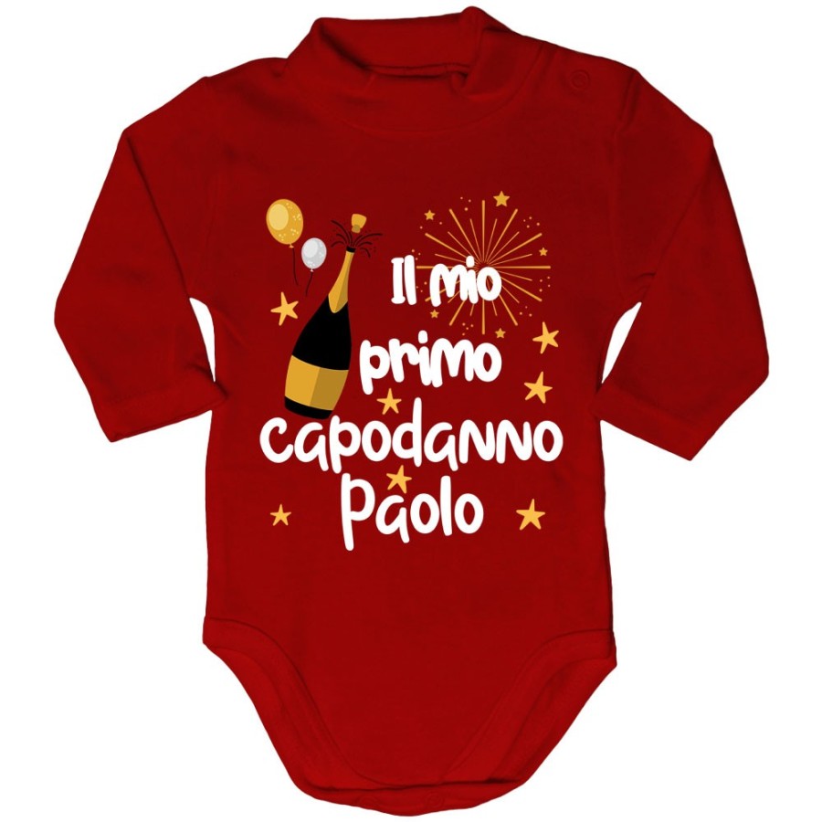 Body lupetto neonato personalizzato con nome il mio primo capodanno Natale