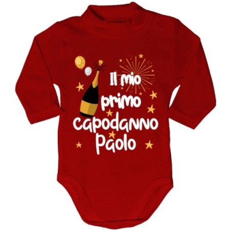 Body lupetto neonato personalizzato con nome il mio primo capodanno Natale