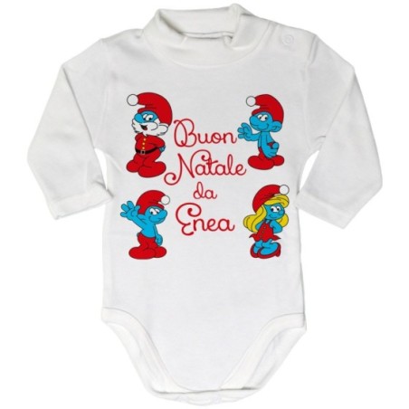 Body lupetto neonato personalizzato con nome buon natale...